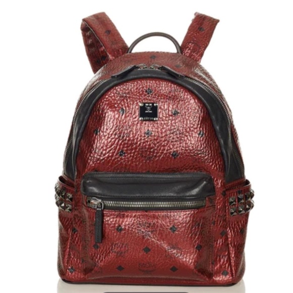 MCM stark small visetos metallic red backpack - Picture 1 of 16